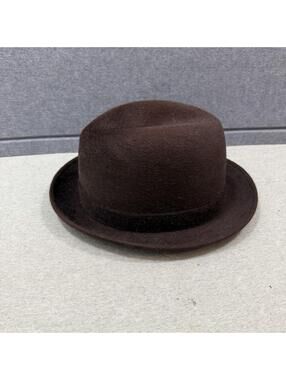 Borsalino Fedora Brown Wool Felt Hat Italy Vintage Leather 7 1/8